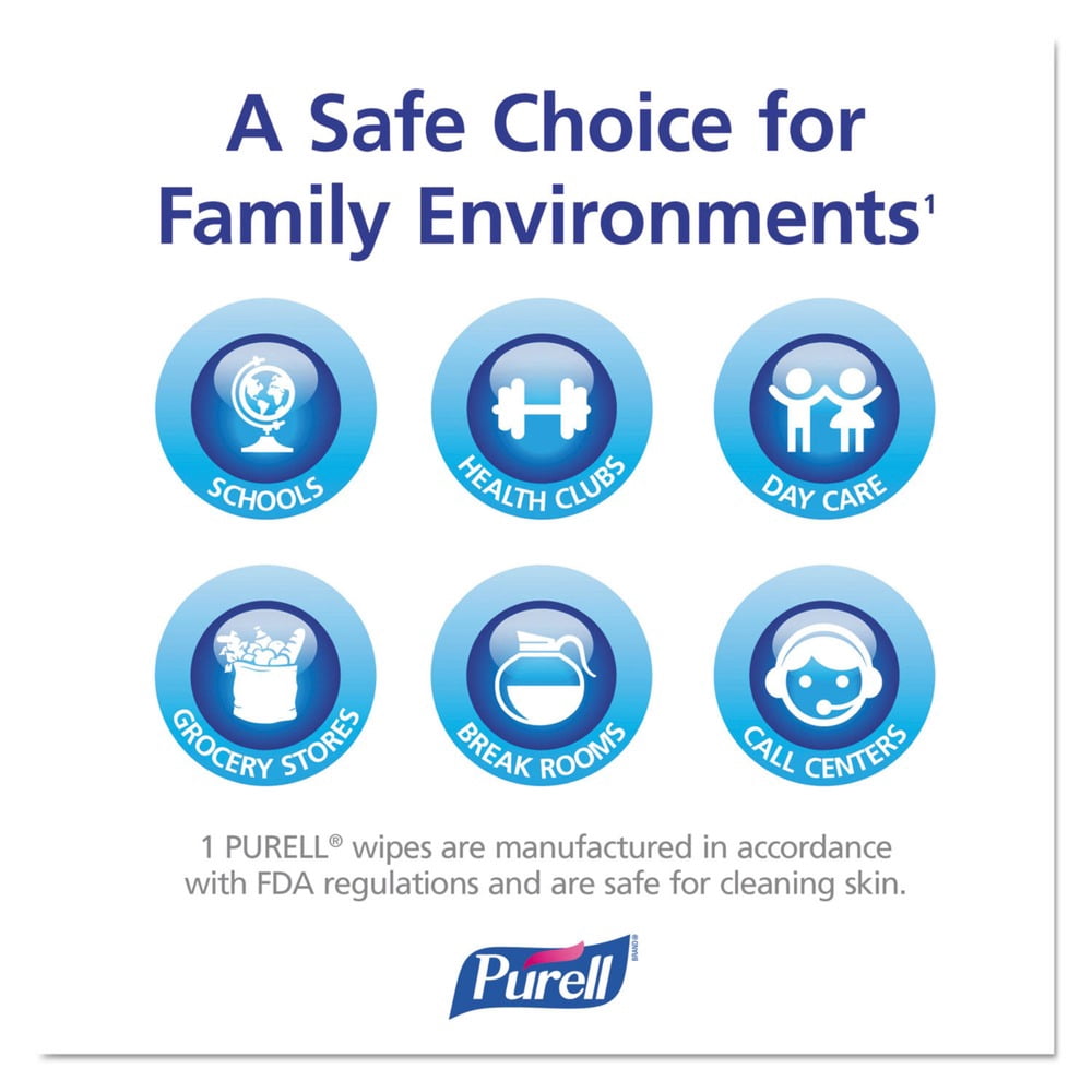 PURELL 9026-1M 5 in. x 7 in. Cottony Soft Individually Wrapped Sanitizing Hand Wipes - Unscented, White (1000/Carton)