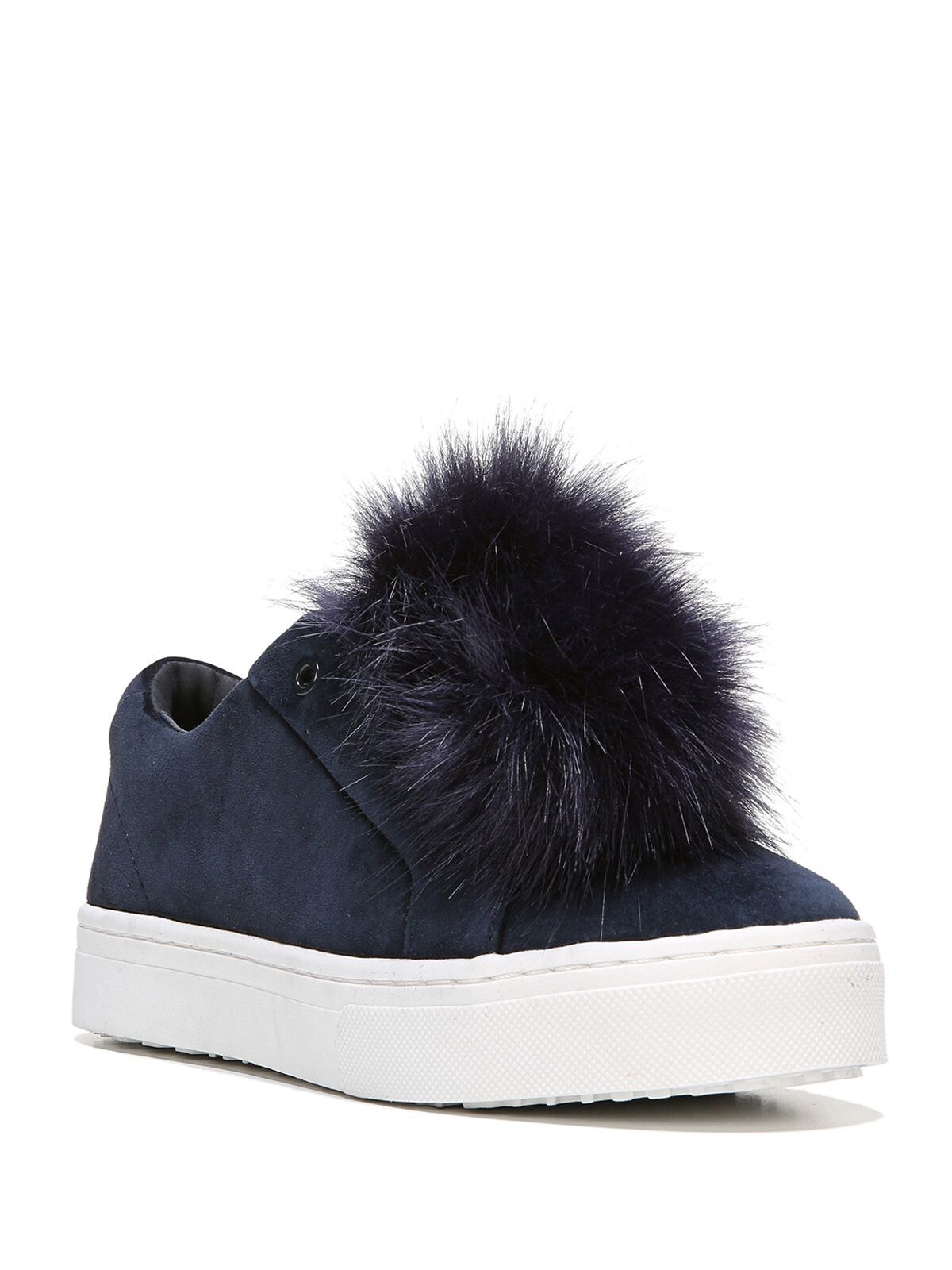 SAM EDELMAN Womens Navy Pom Poms Padded Goring Leya Round Toe Platform