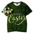 thumbnail image 1 of MIASHUI T-Shirt Joyeuses Pâques pour Enfants Garçons Filles Manches Courtes Tee Graphique Vêtements, Vert, 1-3 Ans, 1 of 3