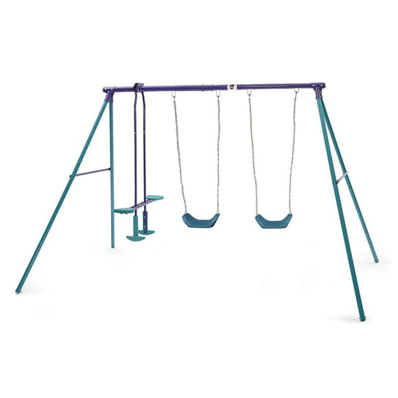 Plum Jupiter Double Swing Set and Glider
