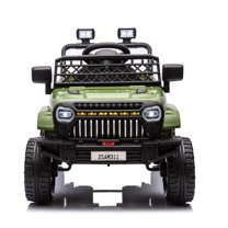 CazToi 12V Kids Ride On Car Remote Control 4 Wheel Suspension Battery Display LED Lights Music for Boys Girls