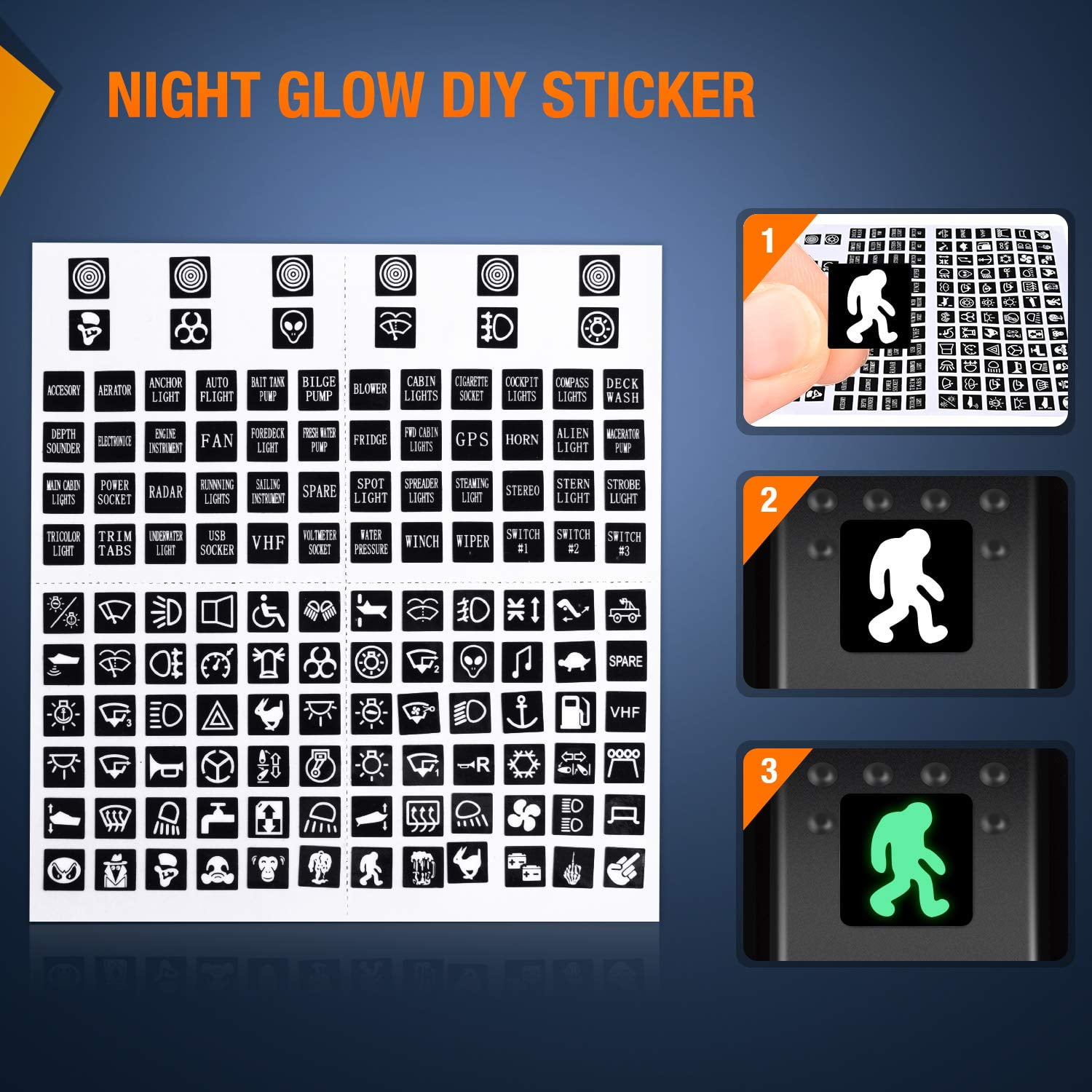 Nilight 6 Pack Rocker Switches with Night Glow Stickers 5 PIN SPST Rocker Switches with Green Backlit 12V/24V Toggle Switches for Cars Trucks RVs Boats Auto Motorcycles,2 Years Warranty