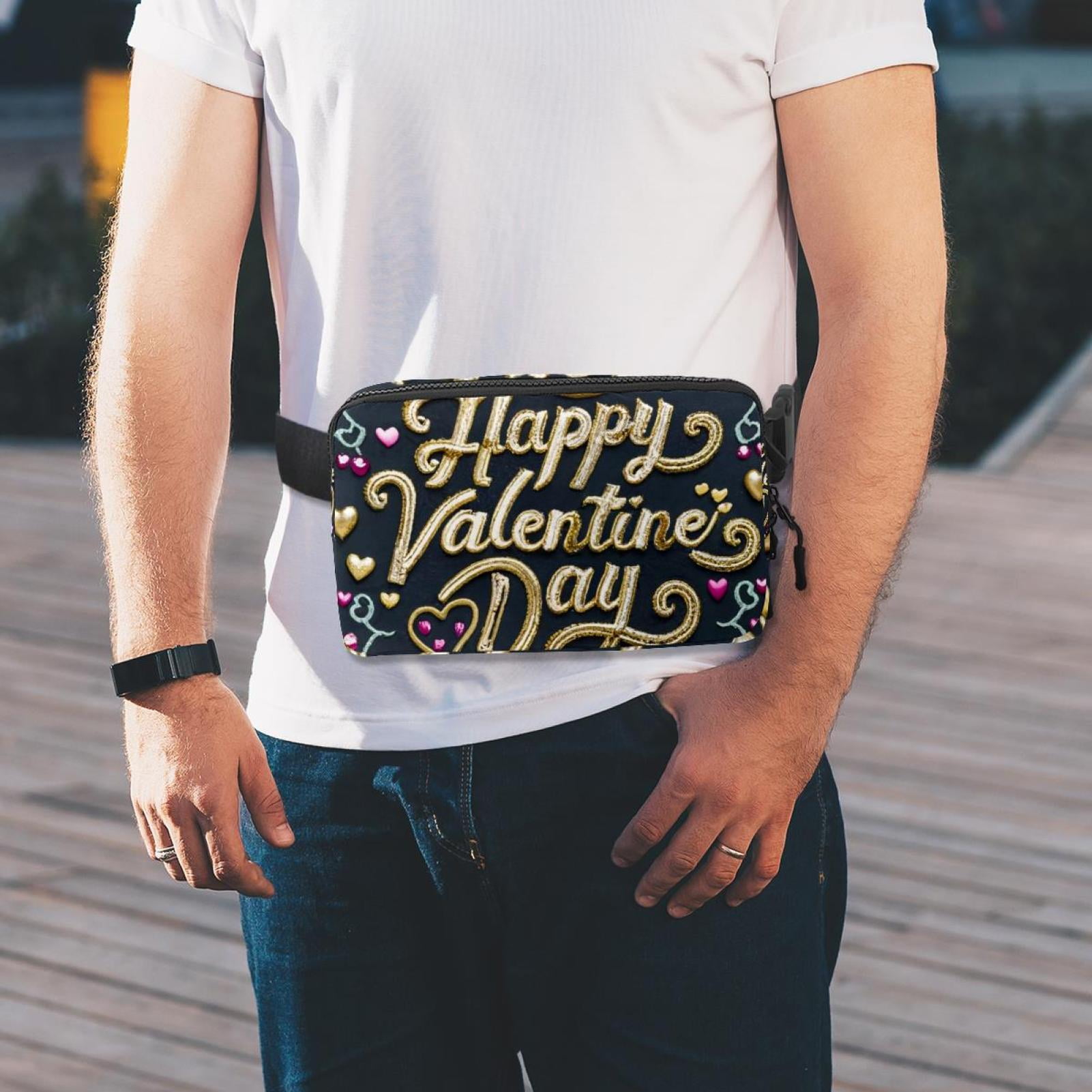 Valentine's Day Running Belt Waist Bag Fanny Packs, Lightweight Adjustable with Extension Strap, Unisex