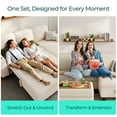 thumbnail image 6 of LINSY HOME 5 Seaters Sleeper Sofa Bed, Pull Out Couch Bed with Storage Ottoman, Sectional Couches for Living Room, Beige, 6 of 11