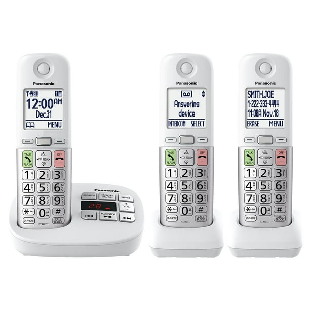 Teléfono inalámbrico Panasonic KX-TGU433W con pantalla grande y botones