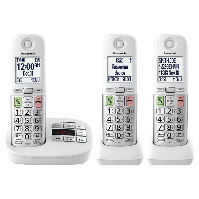 Teléfono inalámbrico Panasonic KX-TGU433W con pantalla grande y botones