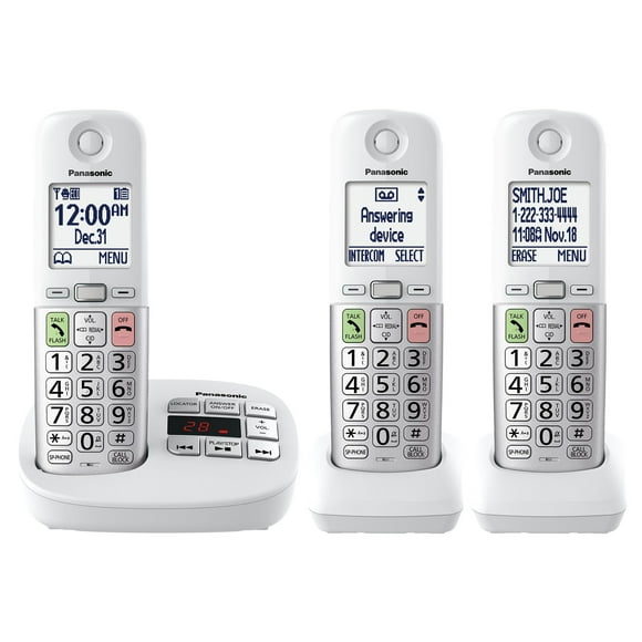 Cordless Phone Panasonic KX-TGU433W w/ Large Display & Buttons