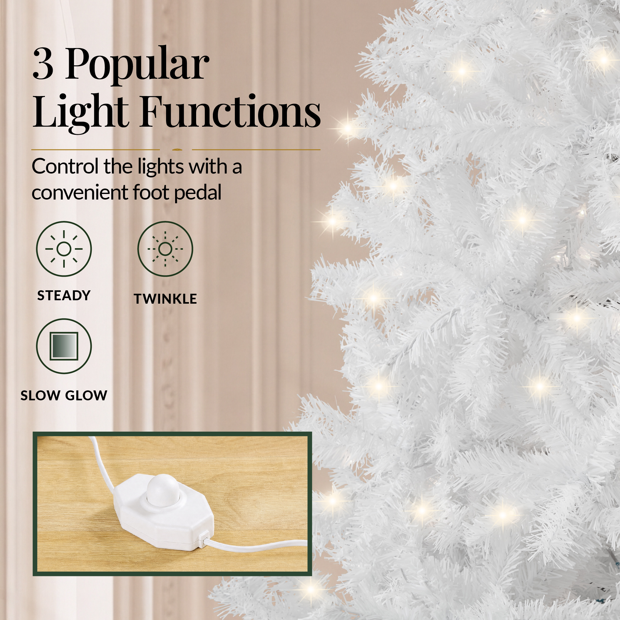 Best Choice Products 6ft White Christmas Tree with 250 Lights photo 5