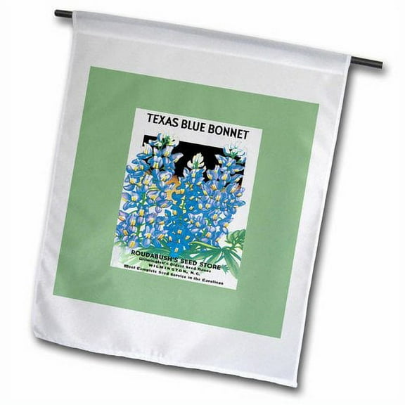 3dRose, Texas Blue Bonnet Seed Packet Reproduction, 18 x 27 inch Garden Flag