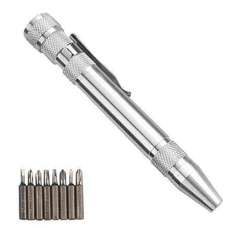 

8 In 1 Screwdriver Set Repair Pen Tool Alloy Precision Multi\-Function Gadget For Home Improvement Computer Eyeglasses silver