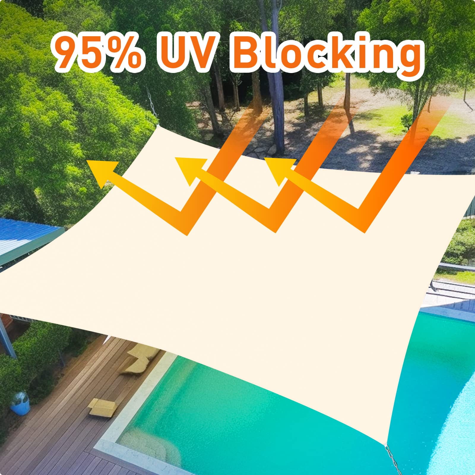 Outdoor Sunshade Sail Canvas Canopies & Privacy Screens Shading for Patio Garden Backyard, 12'x12'