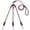 red   black, variant on Adjustable Nylon 3 Way No-Tangle Triple Couple Pet Dog Walking Leash Lead with Padded Soft Handle Breakaway 3 Heads Lead Leash