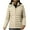 Beige, variant on Women's Quilted Down Coat Lightweight Casual Full Zip up Waterproof Warm Thicken Warm Flannel Lined with Detachable Hood Windproof Winter Puffer Jacket with Pockets Khaki XL