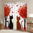 thumbnail image 2 of Erosebridal Couple Cat Kids Black Out Curtains, Romantic Love Heart Curtains Pack of 2 (42x63 Each), 2 of 6