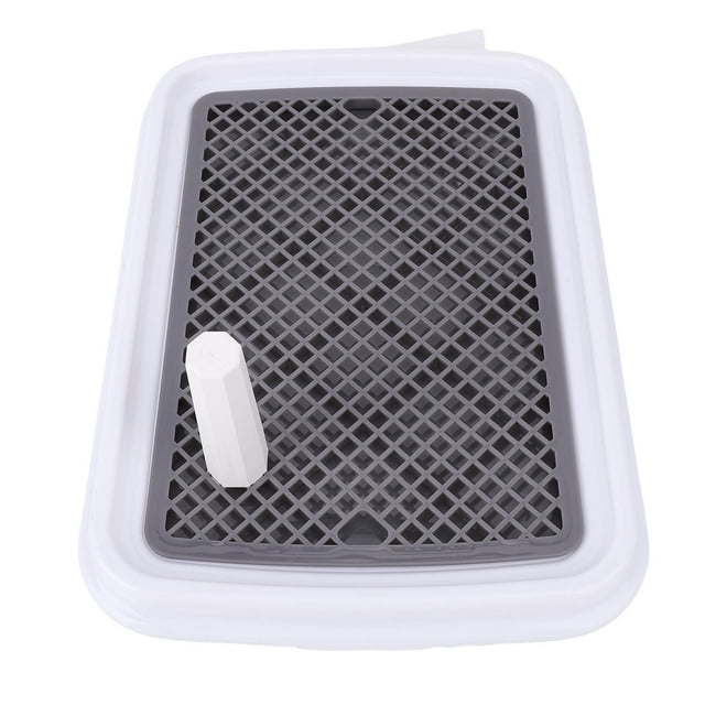 Dog Potty Tray, Rugged Plastic High Fence Smart Design to Control Odors Pee Pad Holder 45x33cm Easy to Clean Pet Toilet Training Tray for Small Dogs and Puppies