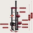 thumbnail image 5 of at Tree 92.5-104.3 Inches with Hammock, Floor to Ceiling Gothic Cat Condo,Tall Cat Climbing Tower Adjustable with Scratching Posts for Indoor Cats Black Red, 5 of 18