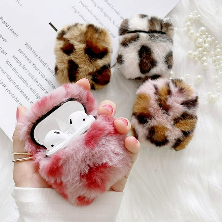 Cute Cartoon Silicone Leopard Print Airpods Charging Box Fur