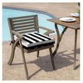 thumbnail image 2 of Alieon Outdoor Wicker Chair Cushion, 20 x 18, Rain-Proof, Fade Resistant 21 x 21, Black Cabana Stripe, 2 of 6