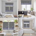 thumbnail image 6 of Anchor Black Kitchen Curtains Sets for Windows 24 Inch Length, Modern Navy Blue White Striped Nautical Rod Pocket Window Treatments Tier Curtains and Valances Set for Bedroom/Bathroom, 6 of 8