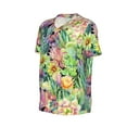 thumbnail image 3 of Easygdp Watercolor Blooming Cactus Men's Muscle T-Shirt Men's Baseball Short Sleeves, for Gym Workout Athletic with Button - X-Large, 3 of 9