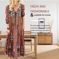 thumbnail image 4 of Vestido largo con estampado floral bohemio Cuello en V Cordón con cordones Ropa de manga larga Speravity AP000133-29B, 4 of 5