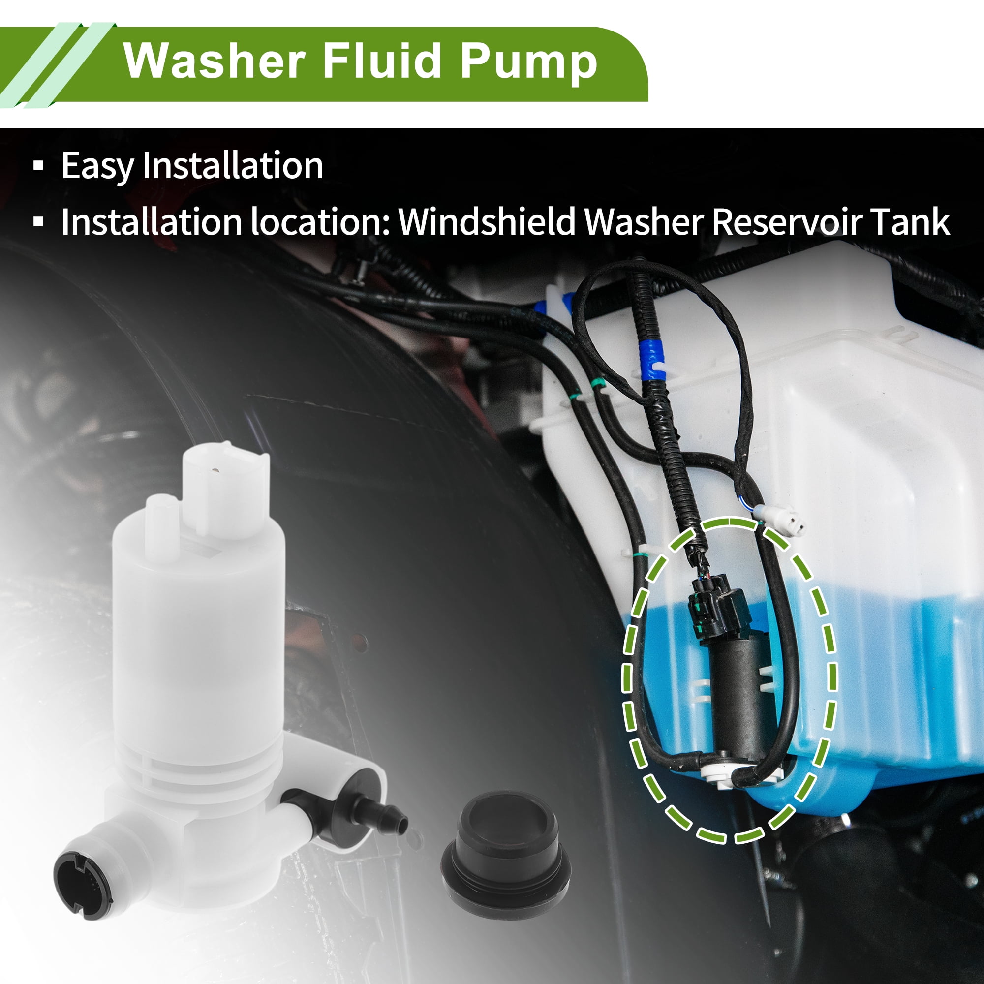 Unique Bargains Windshield Washer Pump for Hummer H2 2003-2009 Front Washer Fluid Pump