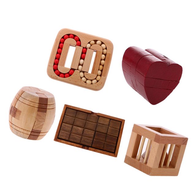 Juguetes De Inteligencia Chinos Rompecabezas De En 3D Rompecabezas - Lock, 5 Piezas Baoblaze Juguete de candado Kongming