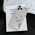 thumbnail image 3 of for iPhone 15 Pro Max Case Heart Diamond Glitter Kickstand Phone Holder Hybrid Silver Mirror Ultra Thin Cute Women Protective Phone Cases for iPhone 15 Pro Max Silver, 3 of 7