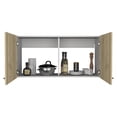 thumbnail image 4 of Wall cabinet 19"H, two Doors, two internal Shelves, White / Light Oak, 4 of 5