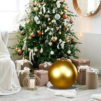 Hvmvliv Christmas Tree Ornaments 1Pc 6inch Large Size Christmas Tree Ornament Shatterproof Plastic Matte Hanging Balls for Xmas Ornaments for Party Decor Yellow