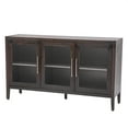 thumbnail image 3 of Wood Storage Cabinet with Adjustable Shelf, Entry Accent Cabinet Buffet Sideboard with 3 Tempered Glass Doors, 3 of 8