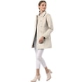 thumbnail image 4 of INSPIRE CHIC Women's Turn Down Collar Double Breasted Mid Length Overcoat, 4 of 7