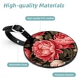 thumbnail image 4 of 2Pcs Leather Round Peony Cruise Luggage Tag with Privacy Cover and Name ID Tag - Suitable for Travel Handbags Backpacks School Bags Luggage Tags, 4 of 7