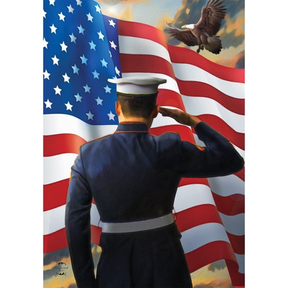 Briarwood Lane Everyday House Flag 40x28 For Outdoor America's Heroes Military House Flag