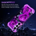 thumbnail image 6 of Casetego for Samsung Galaxy S24 Plus 5G Case,Glow in The Dark Three Layer Heavy Duty Shockproof Protection Hard Plastic Bumper+Soft Silicone Protective 6.7 inch Case,Deep Purple Rose, 6 of 8