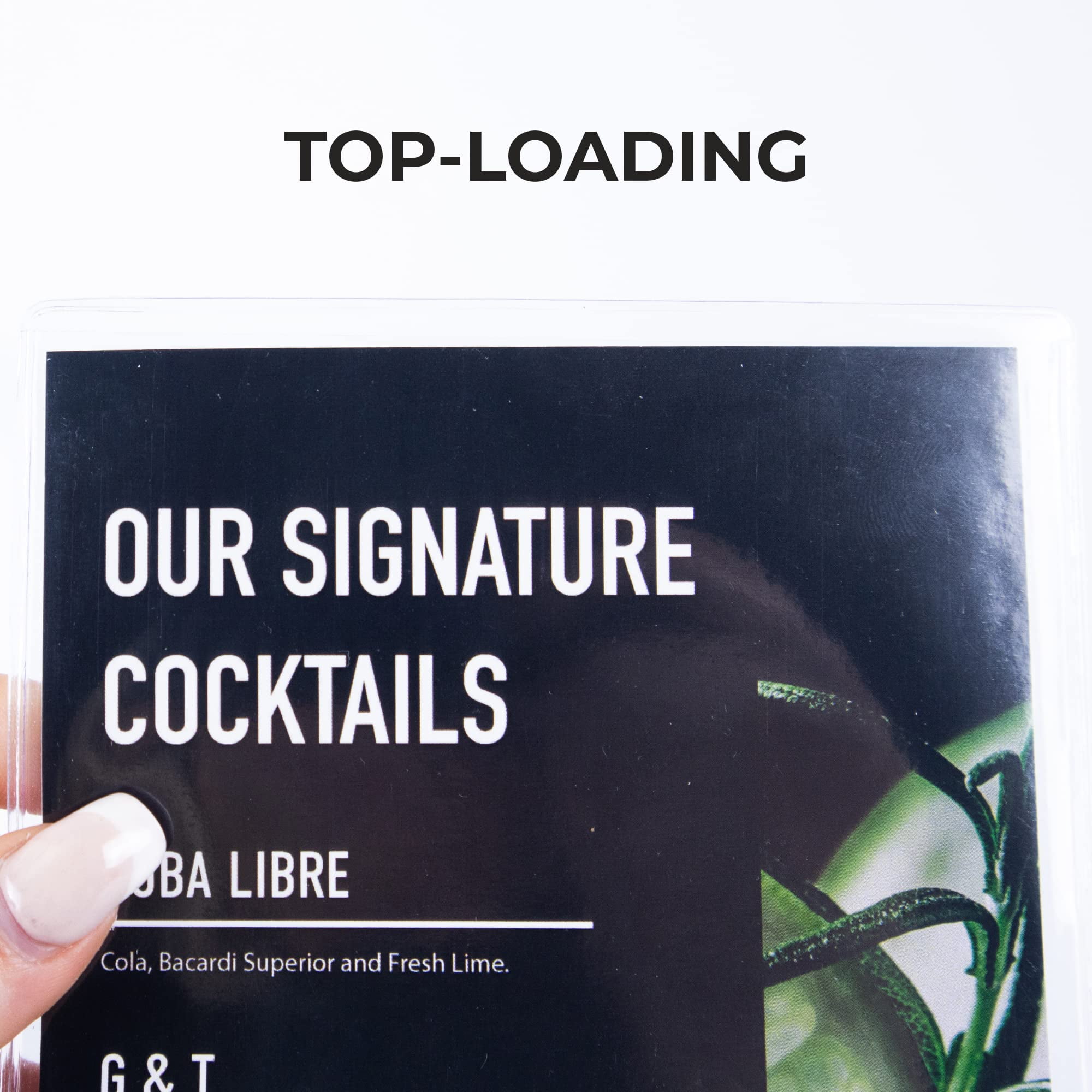 Risch Double-Sided Clear Menu Cover | Top-Loading, UK - View #5