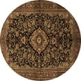 thumbnail image 1 of Ahgly Company Indoor Round Medallion Brown Traditional Area Rugs, 3' Round, 1 of 4
