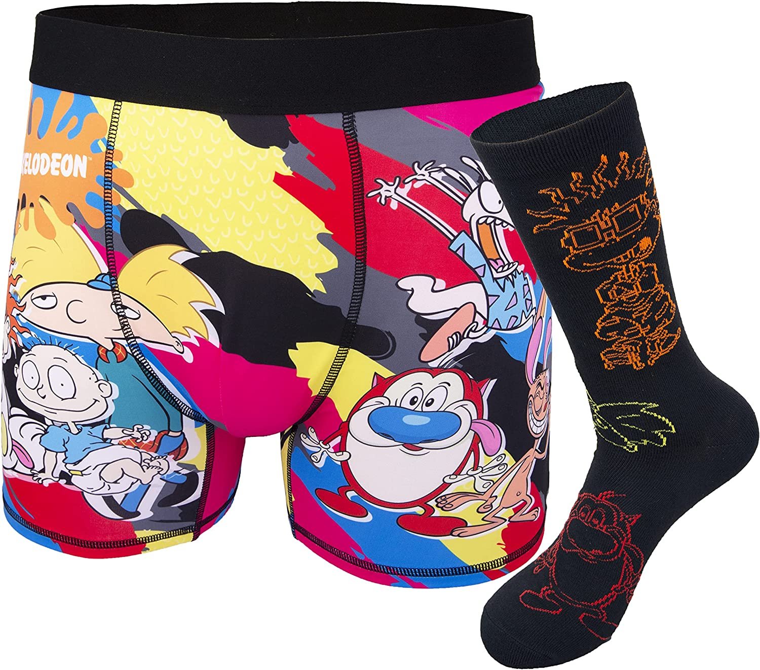 Nickelodeon Rugrats Boxer Socks Set Mens Sock & Underwear Combo Set