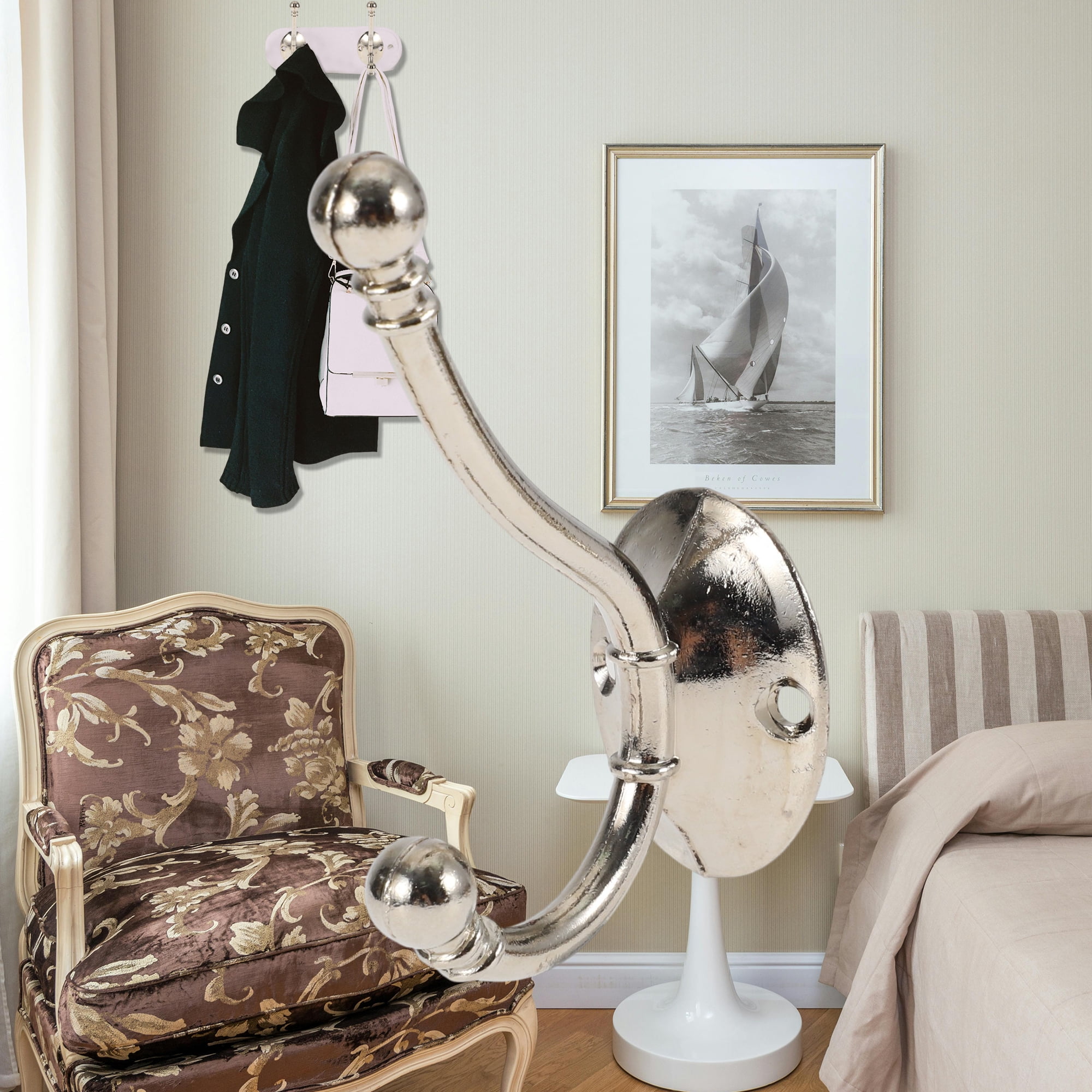 Unique Bargains 4 Pcs Clothes Hooks Door Hooks for Wardrobe Bathroom Kitchen Brown