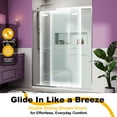 thumbnail image 5 of Sunrinx 56"-60" W x 72" H Semi-Frameless Double Sliding Shower Door with 1/4" Tempered Glass,Bypass Design for Walk-in Showers,Brushed Nickel, 5 of 11