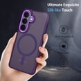 thumbnail image 3 of DOMAVER Samsung Galaxy S26 Case 6.3 Inch, MagSafe Compatible Matte Translucent Cover, Slim Shockproof Protective - Purple, 3 of 9
