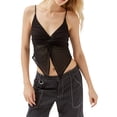 thumbnail image 2 of Coduop Women Sheer Camisole Tops Lace Spaghetti Strap Crop Top Sleeveless V Neck Cami Tank Vests, 2 of 5