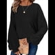 thumbnail image 2 of Suéter Básico Tipo Túnica para Mujer, Talla Grande, Larga, Holgado, Elegante, Cuello Redondo. Negro 4XL, 2 of 8