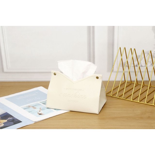 Caja de pañuelos de cuero para el hogar, sala de estar, dormitorio de hotel, caja de papel con impresión de moda simple y creativa