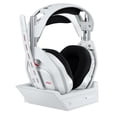 thumbnail image 1 of Logitech G Astro Auriculares Inalámbricos para Juegos A50 LIGHTSPEED + Estación Base (Gen 5), Grafeno Prog, Conmutación de 3 Sistemas, usb-c a xbox, ps5, PC/Mac O Nintendo Switch, Bluetooth - Blanco -, 1 of 5