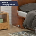 thumbnail image 4 of ijuicy Queen Size Murphy Bed Cabinet with Built-in Charging Station and Storage Drawer, Solid Wood Cabinet Bed Queen Size with Mattress, Murphy Cube Chest Bed for Guest Room, Home, Office- Cherry, 4 of 8