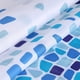 thumbnail image 5 of Cortina de ducha con estampado de estilo mosaico azul de poliéster, cortina o forro de ducha de tela repelente al agua, 72 "x 72", 5 of 5