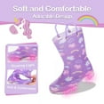 thumbnail image 4 of FUNCOO PLUS Toddler Kids Rain Boots Girls Light Up Waterproof Boots with Handles, Purple, Size 13, 4 of 7