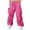 Hot Pink, variant on Ohufall Cargo Pants for Men Summer Casual Loose Fit Hip-Hop Harem Pants Fashion Solid Elastic High Waist Drawstring Trousers with Pockets