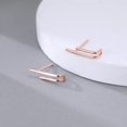thumbnail image 5 of Solid 925 Sterling Silver Bar Open Hoop Earrings Huggie Studs for Women Teens Bar Half Hoop Earrings Huggie, 5 of 15